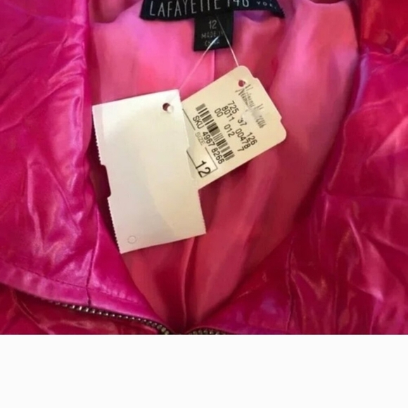 Lafayette 148 Pink Acetate Crinkle Jacket NWT 12 - Picture 5 of 5